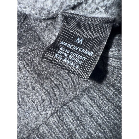 Marc Anthony Mens Grey Pullover Sweater Medium Cotton/Nylon Blend Ribbed Hem & C - Picture 6 of 7